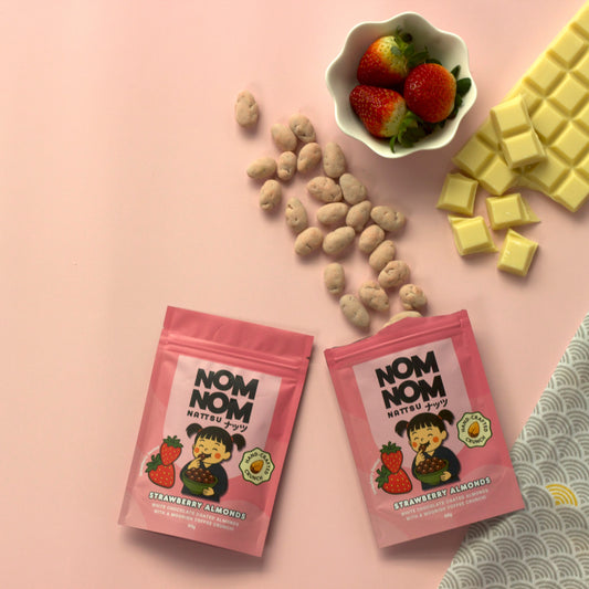Strawberry & White Chocolate Almonds Pouch 60g