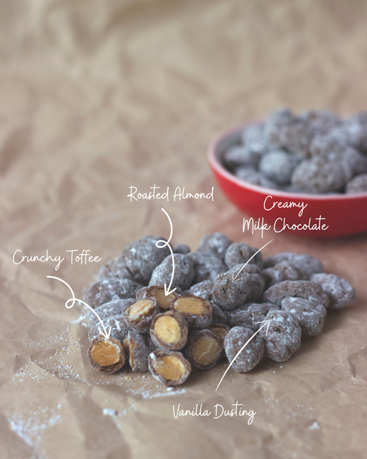 Vanilla Milk Chocolate Almonds – Premium Gift Canister 150 g