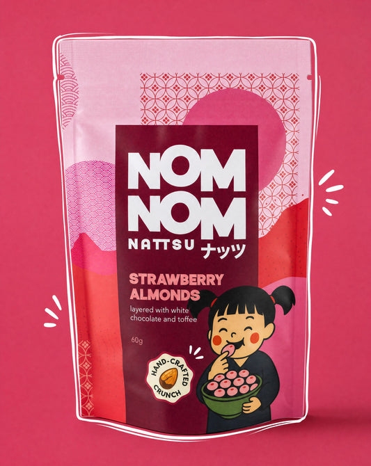 Nom Nom Nattsu Strawberry Almonds 60g pouch handcrafted Melbourne
