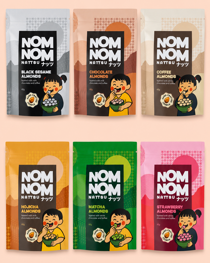 Nom Nom Nattsu taster bundle all six chocolate almond flavours Melbourne
