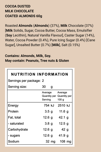 Cocoa & Milk Chocolate Almonds