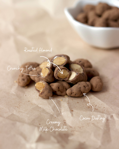 Cocoa & Milk Chocolate Almonds Pouch 60g