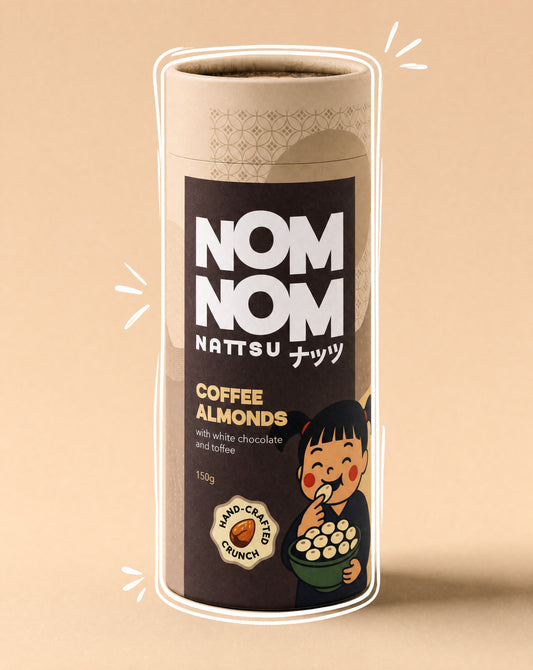 Nom Nom Nattsu Coffee Almonds 150g tube handcrafted Melbourne