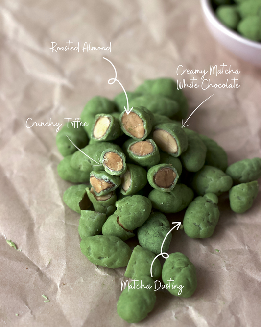 Matcha White Chocolate Almonds – Premium Gift Canister 150g