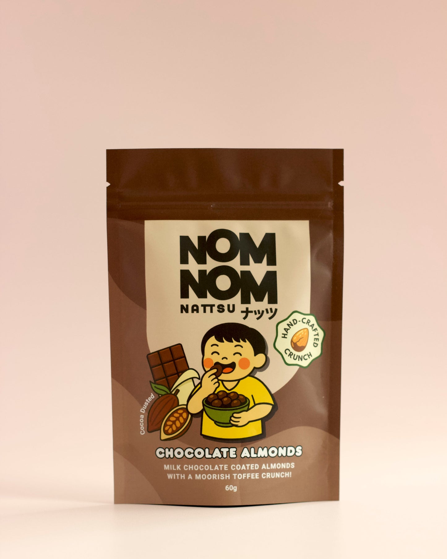 Cocoa & Milk Chocolate Almonds Pouch 60g