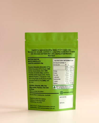 Matcha & White Chocolate Almonds Pouch 60g