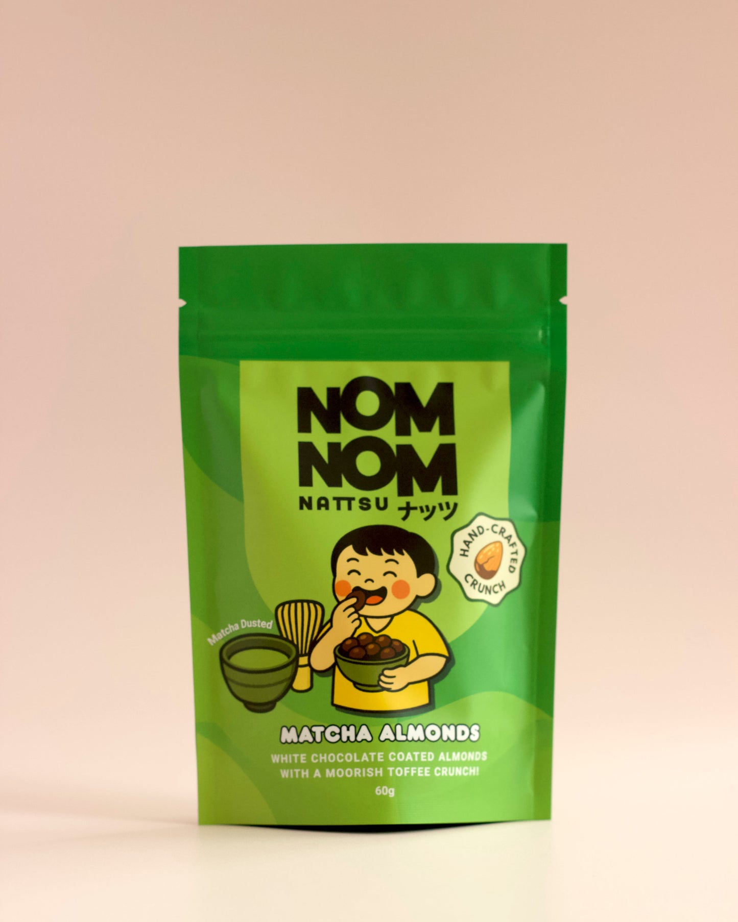 Matcha & White Chocolate Almonds Pouch 60g