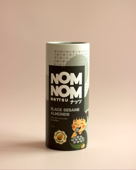 Black Sesame Dark Chocolate Almonds – Premium Gift Canister 150g