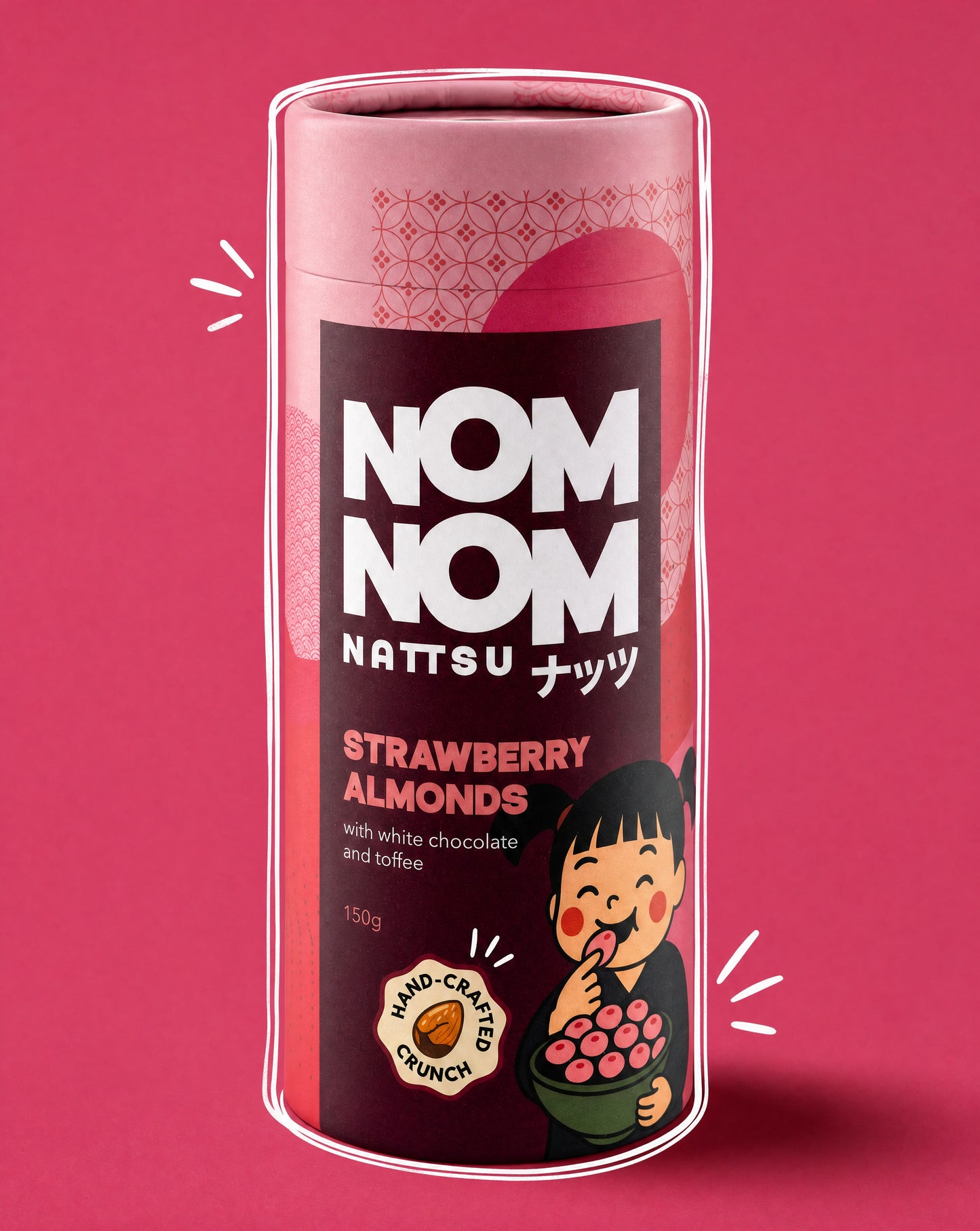 Nom Nom Nattsu Strawberry Almonds 150g tube handcrafted Melbourne