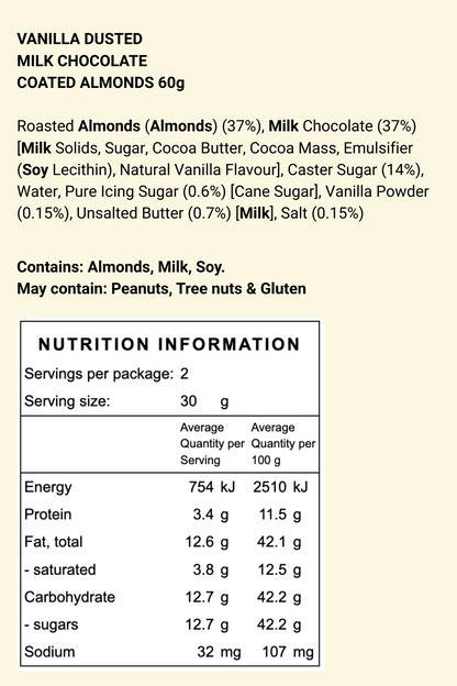 Vanilla & Milk Chocolate Almonds
